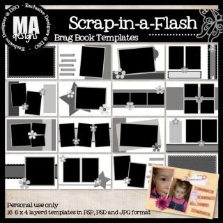 Scrap-in-a-Flash Brag Book Templates