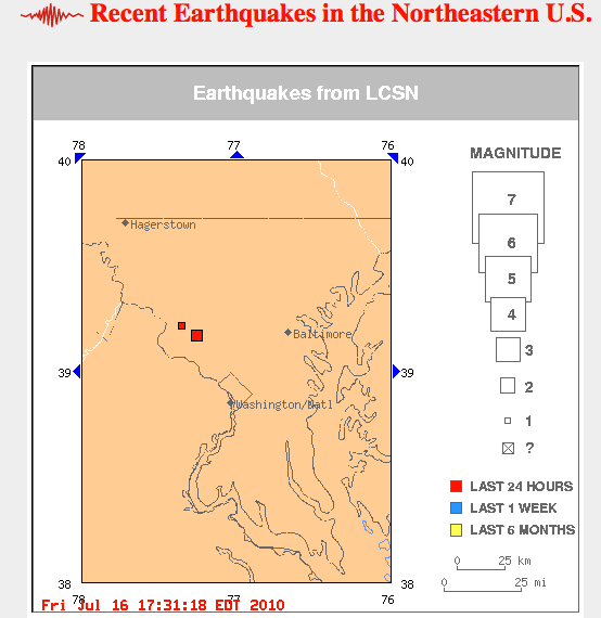DC earthquake,2010 July DC earthquake