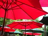 DSC00430.jpg Overhead color. Umbrellas didn\'t really help with heat at the LaRosa\'s Pizzaria. image by Shut-R-Bug