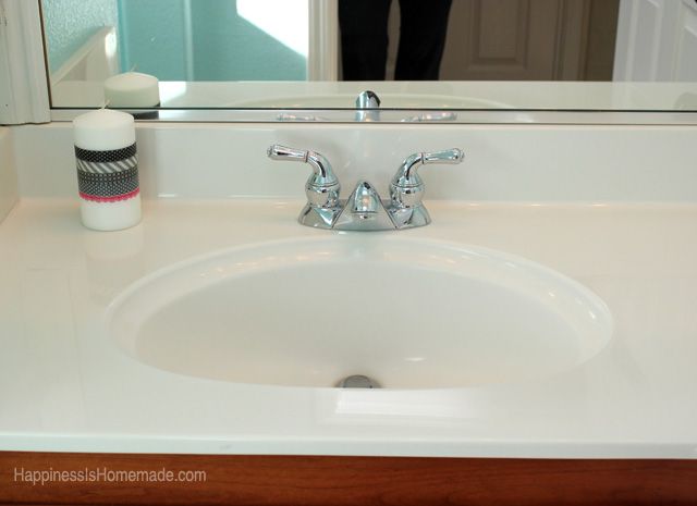 new bathroom faucet on bathroom sink