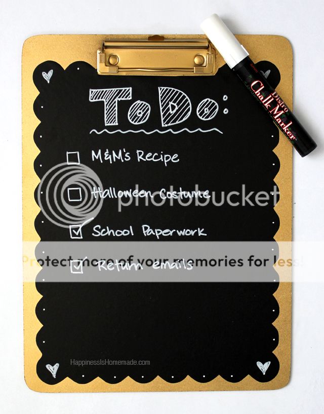 chalkboard clipboard with TO DO list 