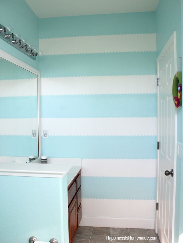 pretty wall paint idea scalloped lines 