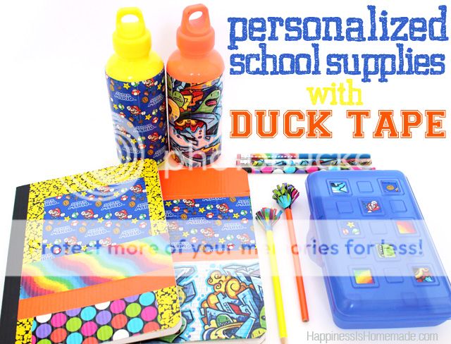 personalized school supplies using duck tape